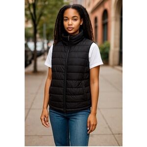 GAP Black Down Filled Quilted Puffer Vest xs